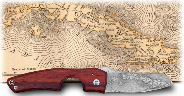 Les Fines Lames Le Petit Compass Series Cuba Cigar Knief Olive Wood