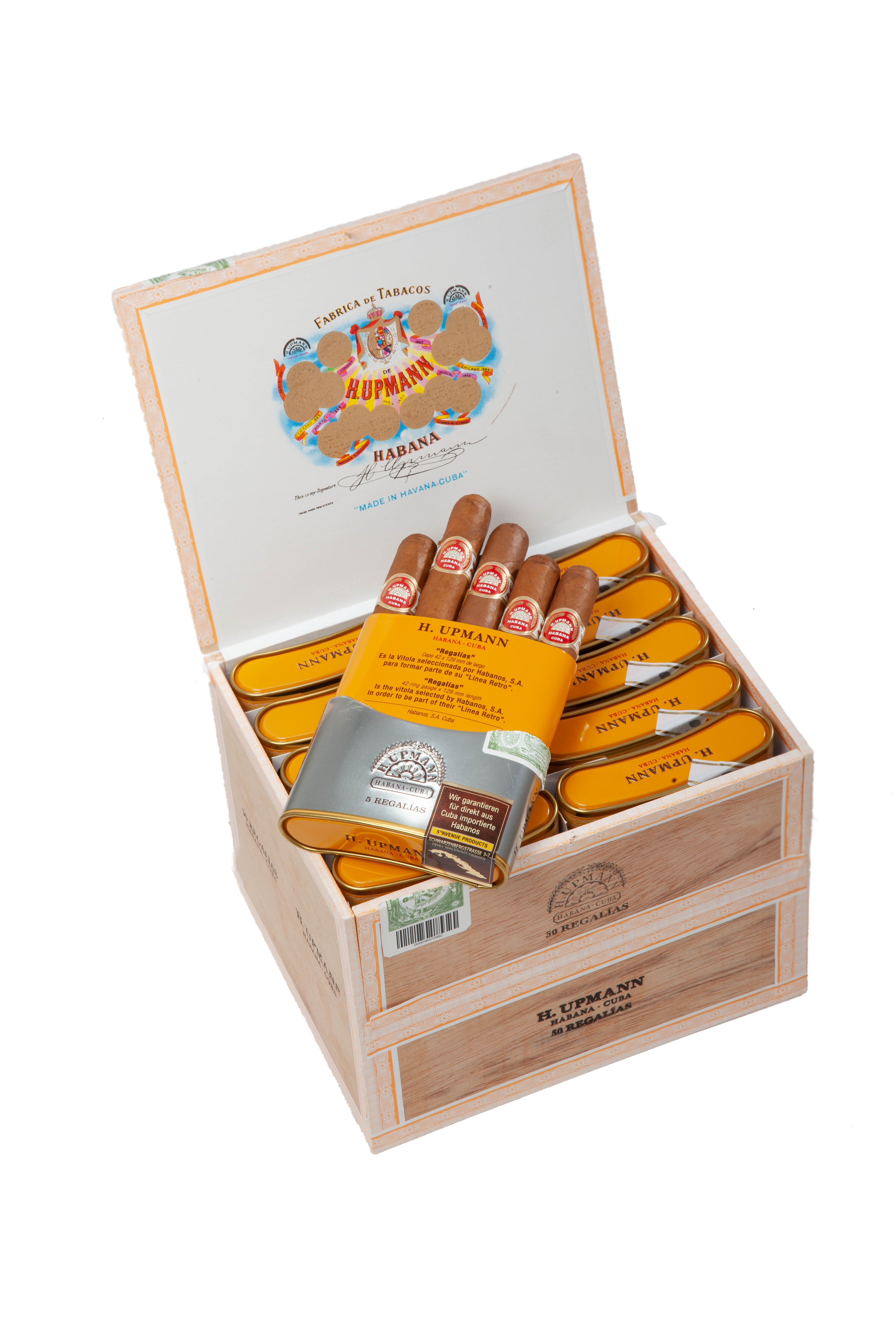 H. Upmann Regalias from the metal case with outer packaging 