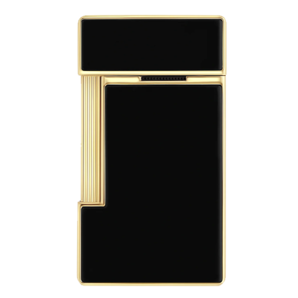 S.T. Dupont Slimmy black yellow gold back 