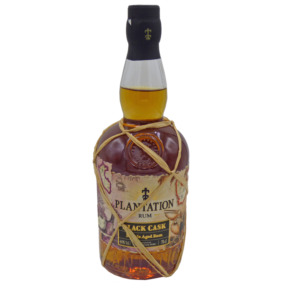 Plantation Black Cask Barbados & Peru Double Aged in a stylish bottle 