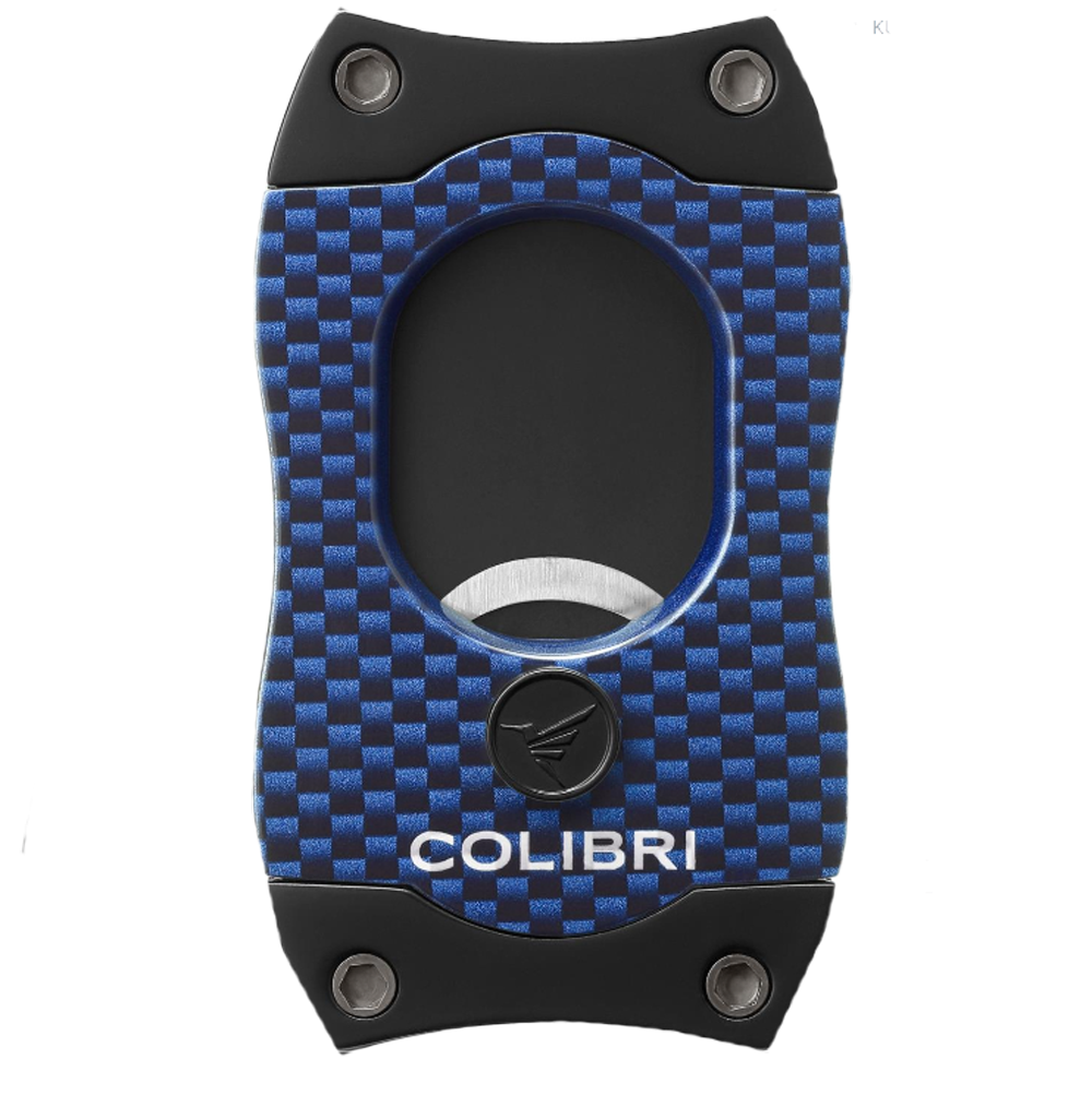 Colibri Zigarrencutter S-Cut II Carbon/Blau ein Cutter mit ausgeklügelter Technik für intuitive Handhabung